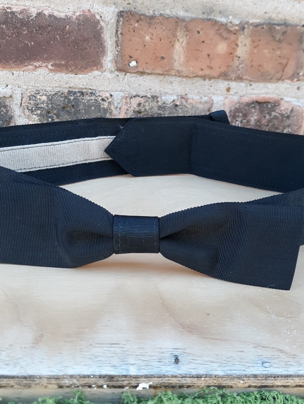 Vtg 80s Ginnie Johansen Black Grosgrain Bow Belt New With Tags Brittany Ltd